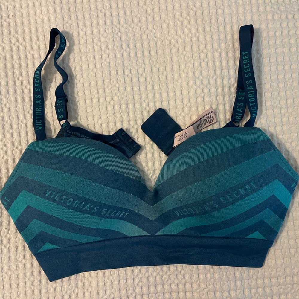Victoria's Secret Teal Striped Women's Bra XL